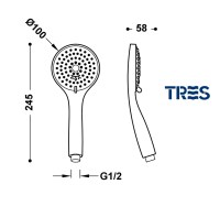 MEDIDAS DUCHA DE MANO BASIC TRES